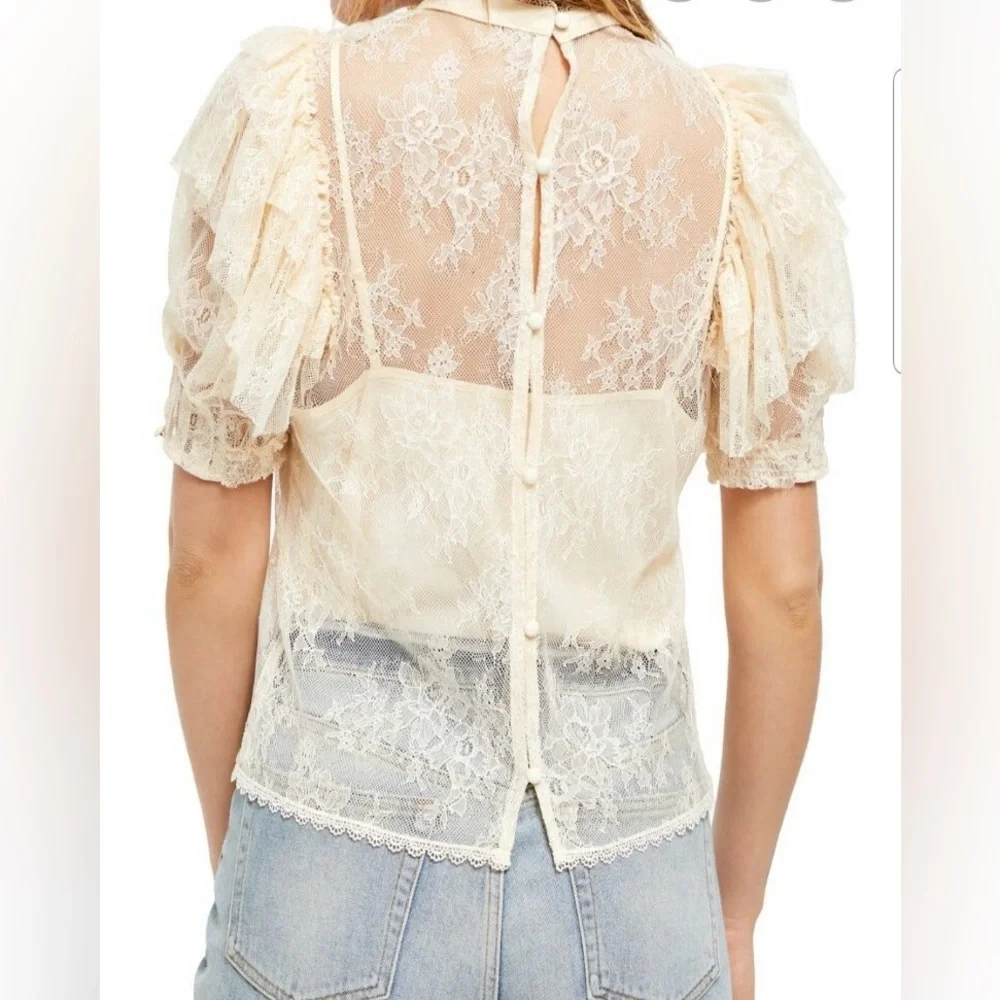 FREE PEOPLE SECRET ADMIRER LACE Top NWT